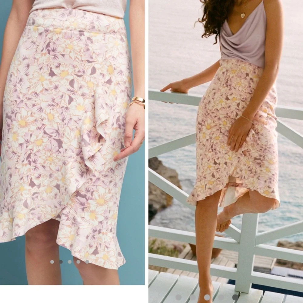 Anthropologie Skye Ruffled Skirt Size 12 New With Tags Medium